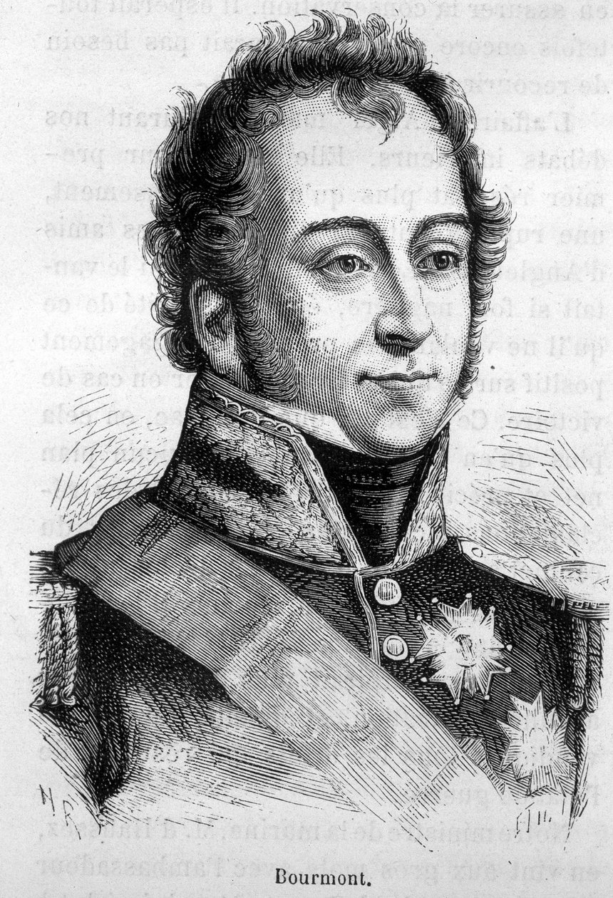 Retrato de Bourmont, Conde de Ghaisnes, Marechal de França (1773 -1846) - em "L