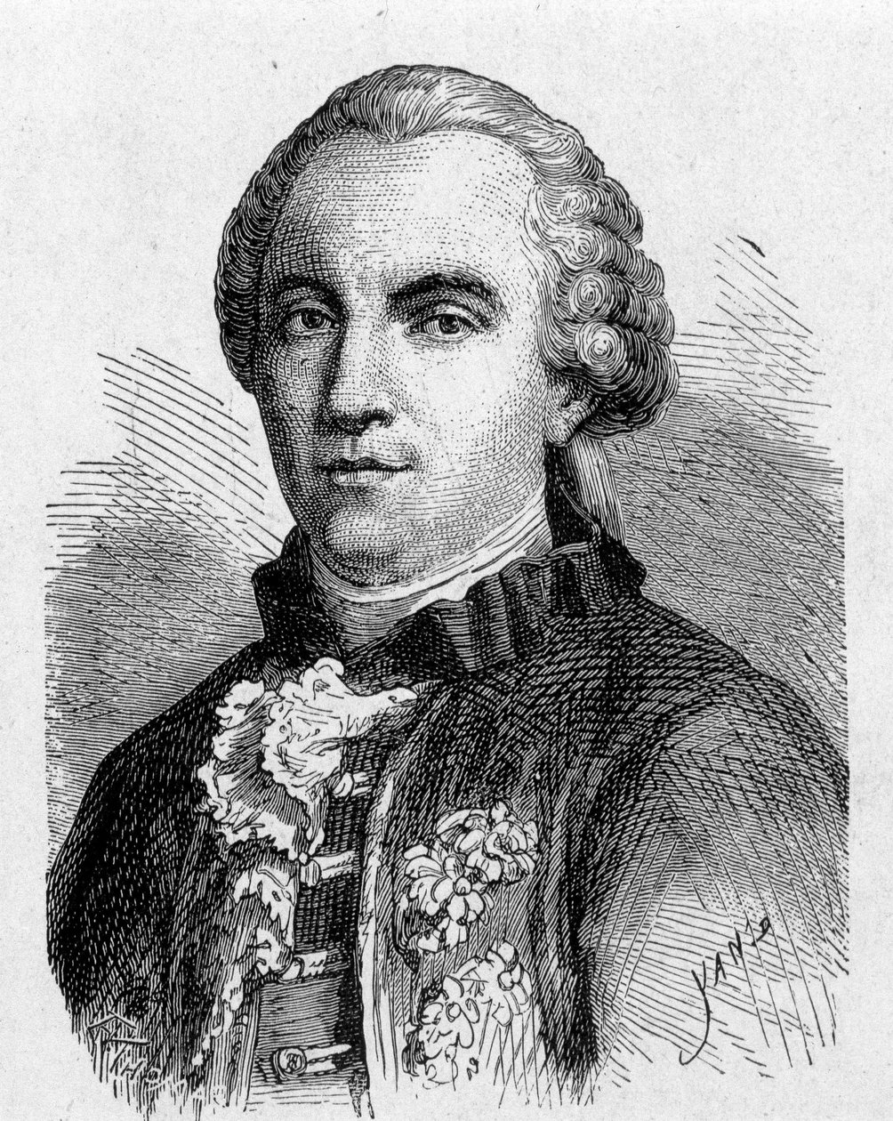 Retrato de Buffon (1707 - 1788) - em "Álbum de Ciências; ilustres estudiosos; Grandes Descobertas" 1896. de French School