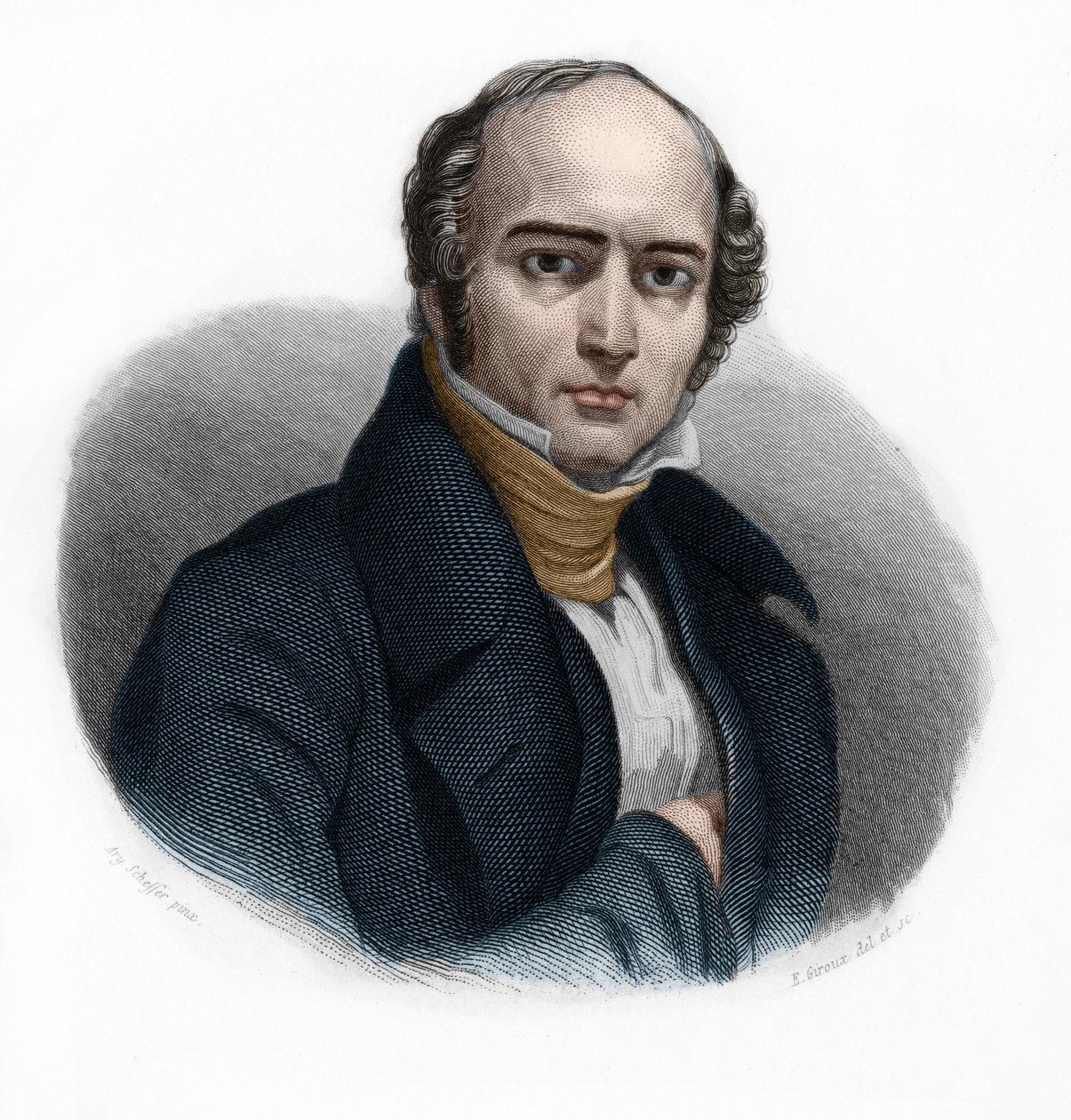 Retrato de Camille Hyacinthe Odilon Barrot (1791-1873), político francês. in "LIBRE DES SPEAKERS" de Louis de Cormenin Timon. 1842. Coleção privada. de French School