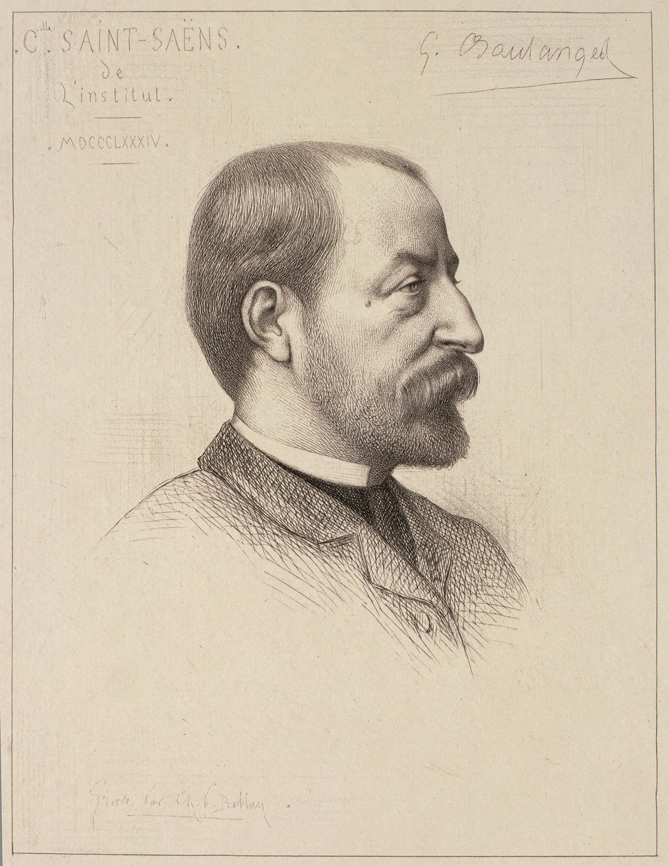 Retrato de Camille Saint-Saens (1835-1921) de French School