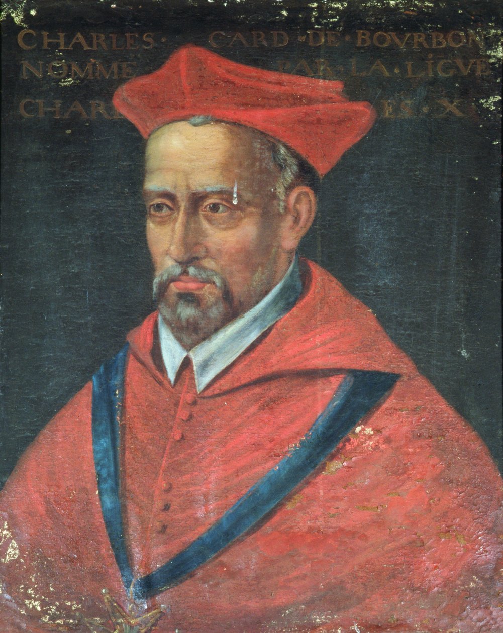 Retrato do Cardeal Charles de Bourbon (1523-90) 1617-38 (óleo sobre tela) de French School