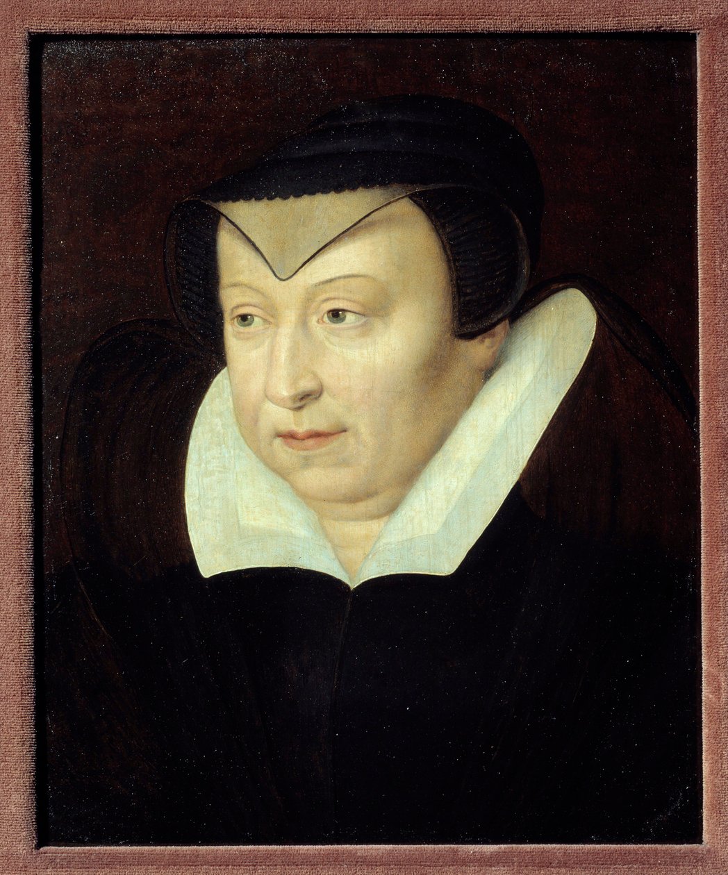 Retrato de Catherine de Medicis (Caterina de Medici) (1519-1589), Rainha de França Pintura da Escola Francesa. Século XVI Chantilly, Musee Conde de French School