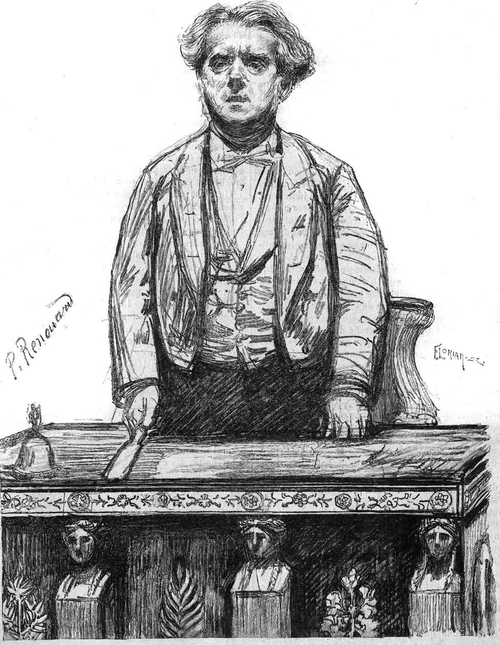 Retrato de Charles Floquet (1828-1896), advogado e político francês. Gravura em "La gazette du dimanche", de 16 de janeiro de French School