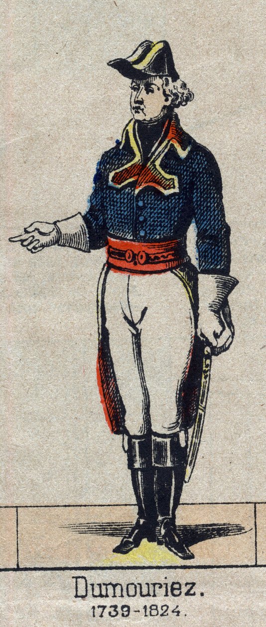 Retrato de Charles Francois Dumouriez, general-chefe do exército do norte em 1792 (1739-1823)".Imagem de Epinal do final do século XIX. de French School