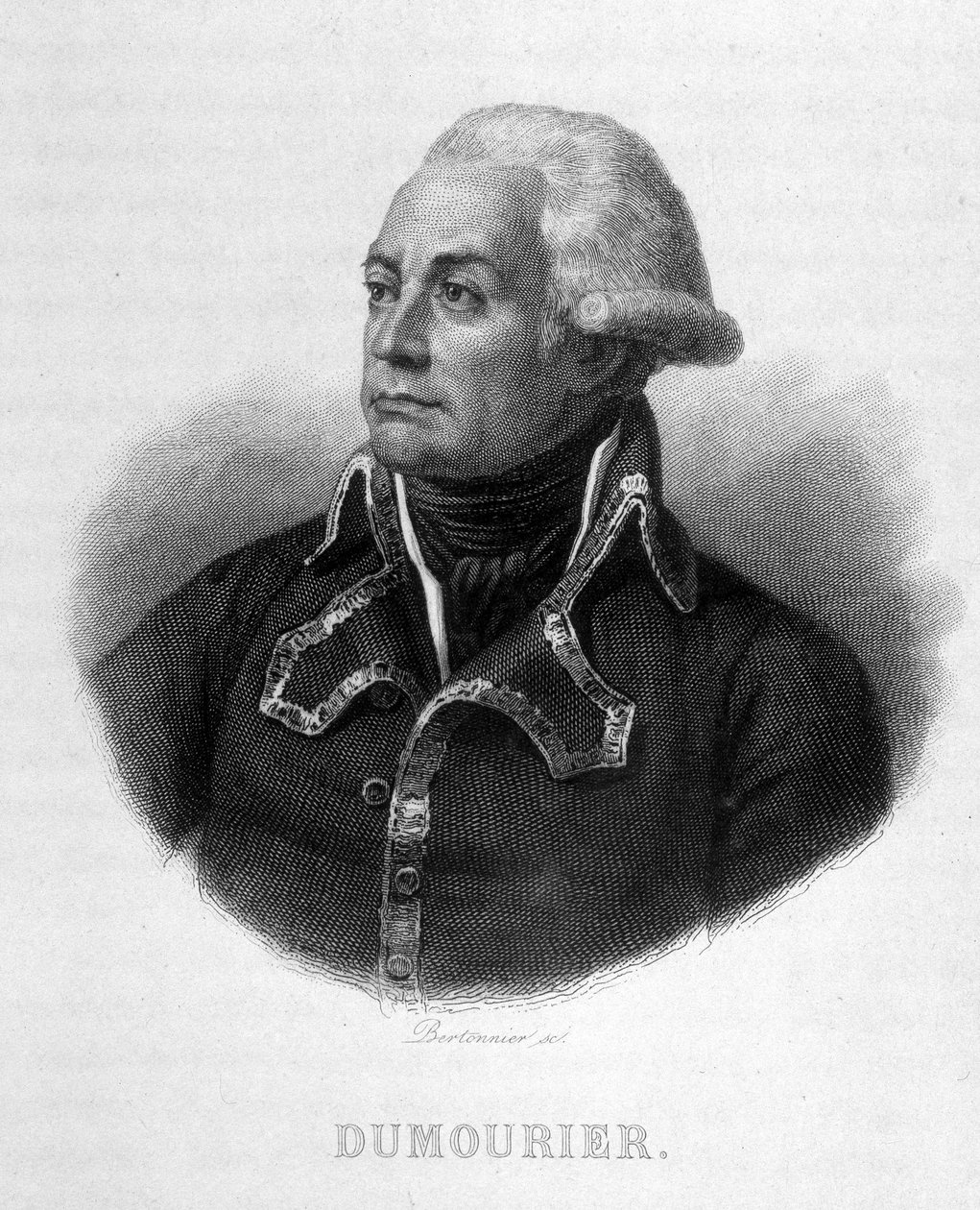 Retrato de Charles François Du Périer dit Dumouriez (1739 - 1823) General Francês - em Revolução Francesa por Ladrões. Século XIX de French School