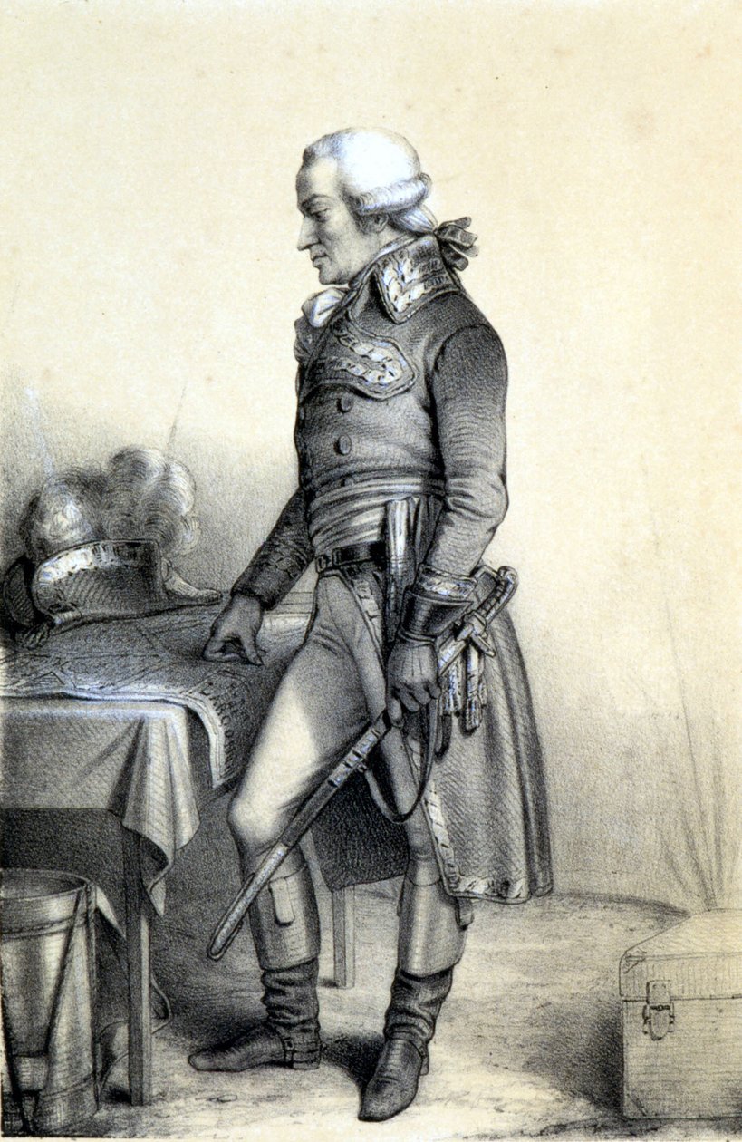 Retrato de Charles François du Périer dit Dumouriez (1739-1823), general francês. - in "Galerie historique de la Revolution Française" de Albert Maurin, ed. Paris 1843 de French School