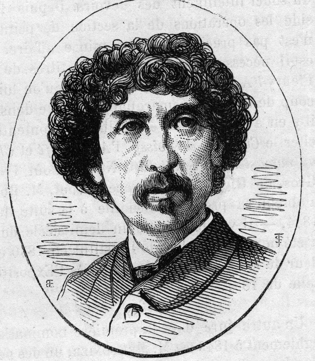Retrato de Charles Garnier (1825-1898), arquiteto francês. Gravura em "Le Monde Illustré" n°890 de 2 de Maio de 1874. de French School