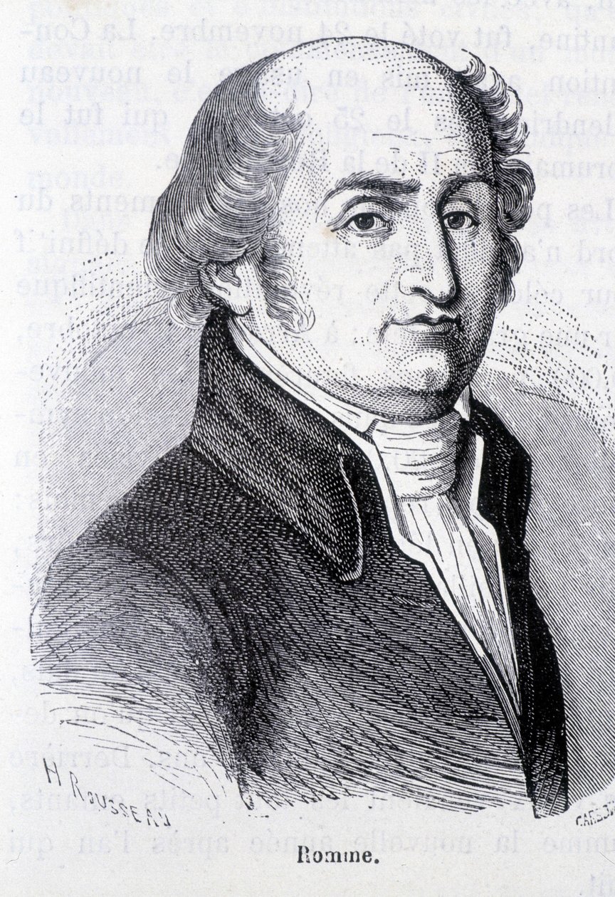 Retrato de Charles Gilbert Romme, político francês (1750-1795) - em "L