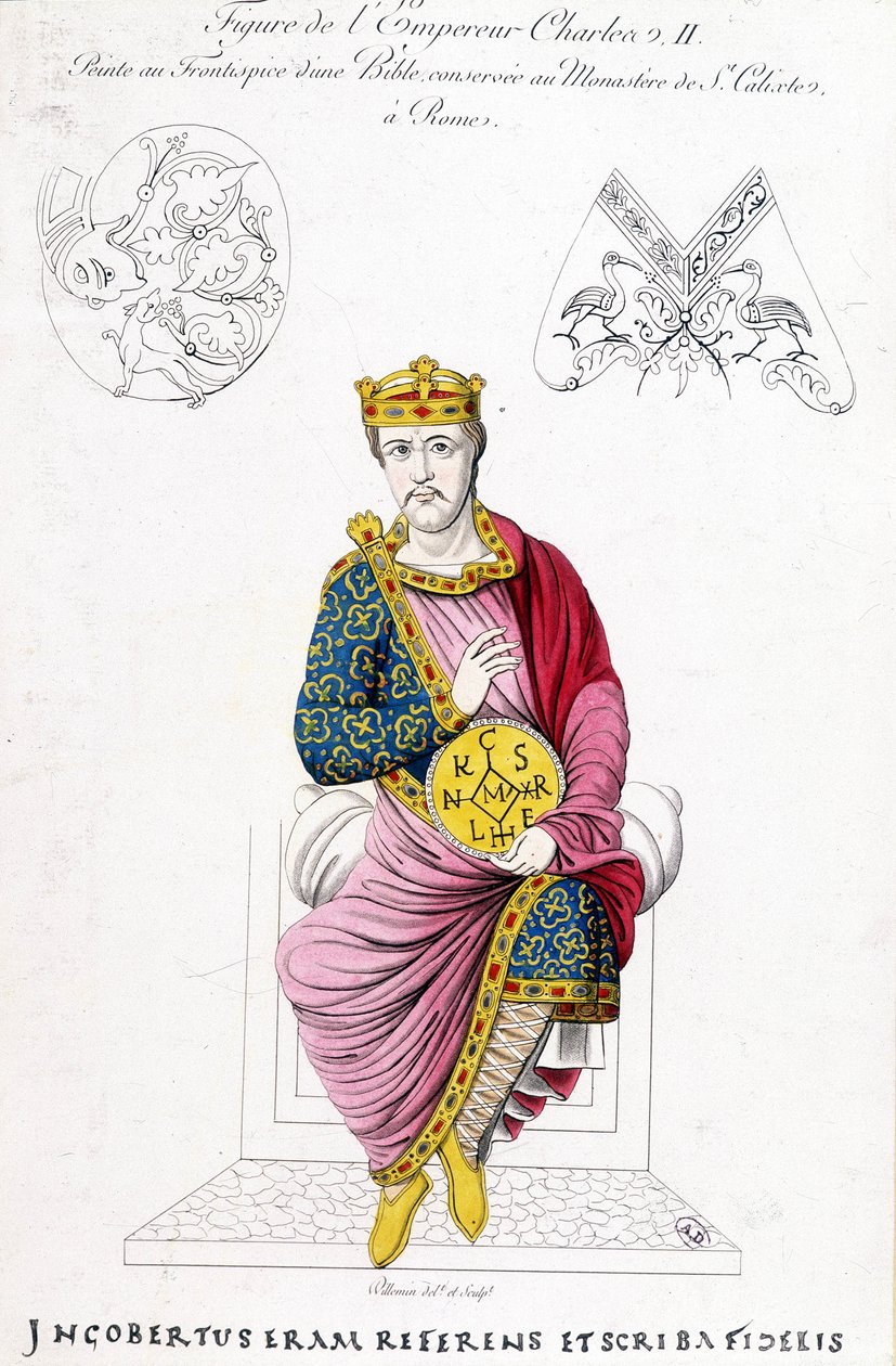 Retrato de Carlos II, o Careca. de French School