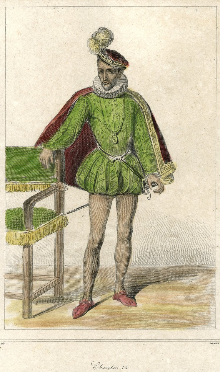 Retrato de Carlos IX (1550 - 1574), Rei de França. de French School