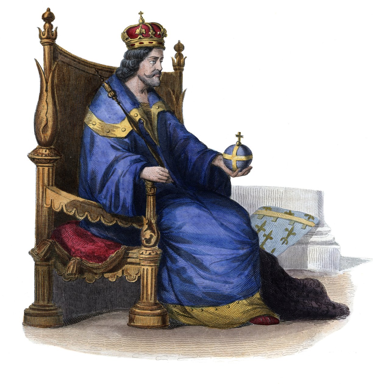Retrato de Carlos I de Nápoles (Carlos de Anjou) (1227-1285), rei da Sicília. de French School