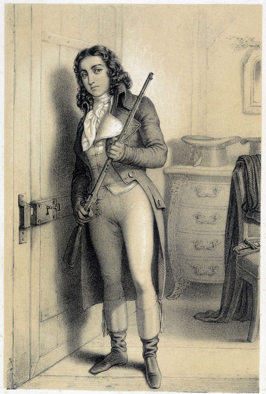 Retrato de Charles Jean Marie Barbaroux (1767-1794), político francês. - in "Galerie historique de la Revolution francaise", de Albert Maurin de French School
