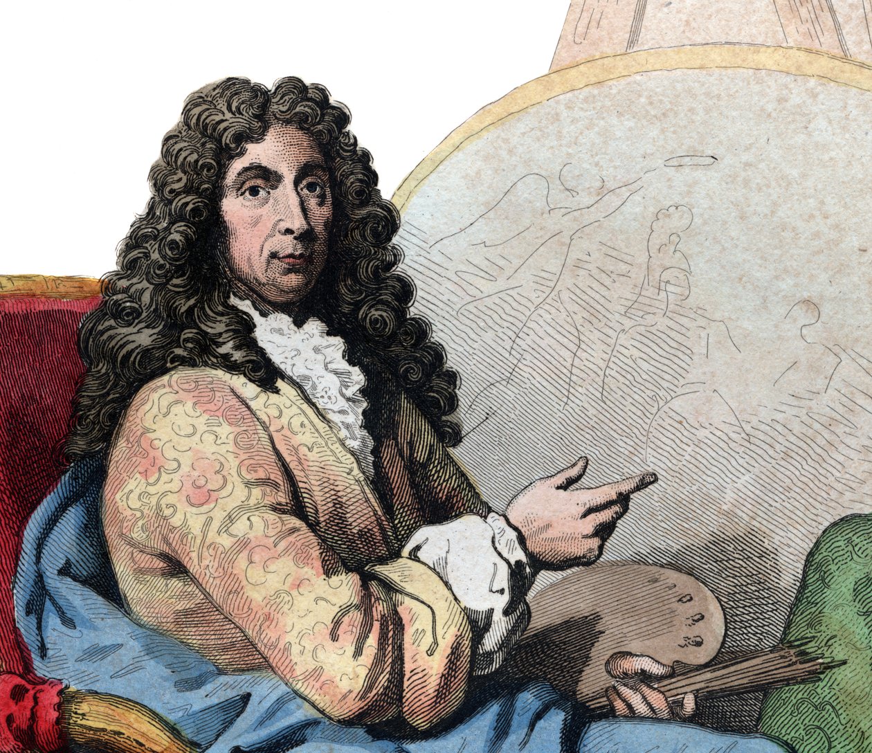 Retrato de Charles Lebrun (Le Brun) (1619-1690), pintor francês e teórico da arte. de French School