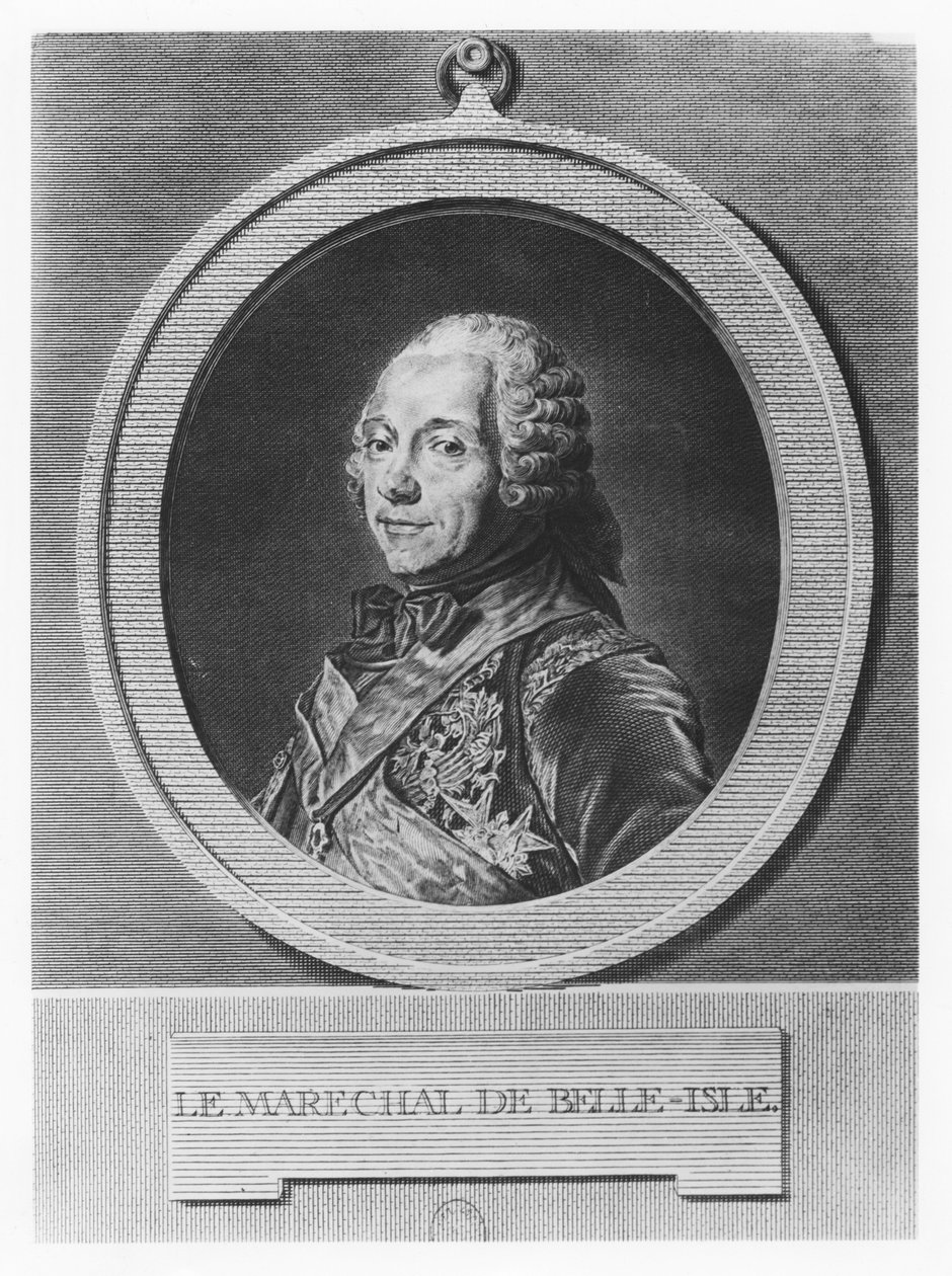 Retrato de Charles Louis Auguste Fouquet, Duque de Belle Isle (gravura) de French School