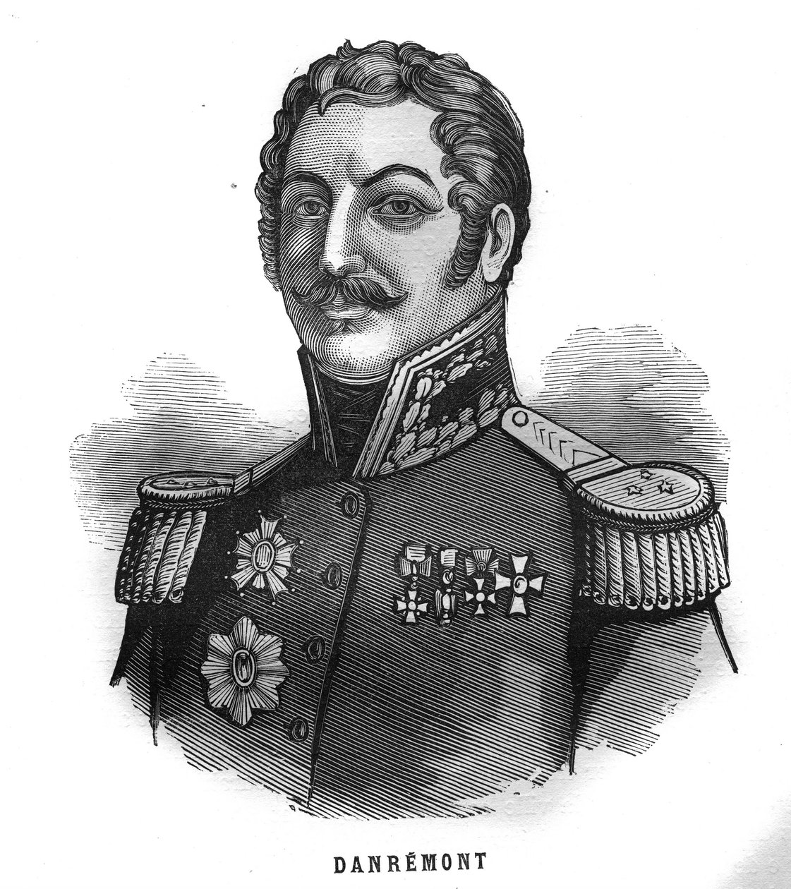 Retrato de Charles Marie, Conde Negys de Damremont (1783-1837), general francês. Gravura em "Les Illustrations De L