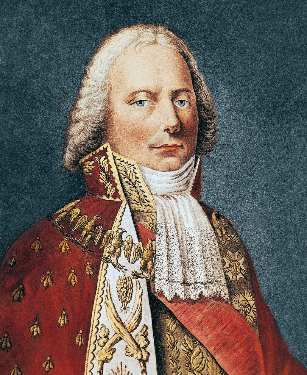 Retrato de Charles Maurice De Talleyrand - Retrato de Charles Maurice de Talleyrand Perigord (1754 - 1838), gravura política francesa - de French School