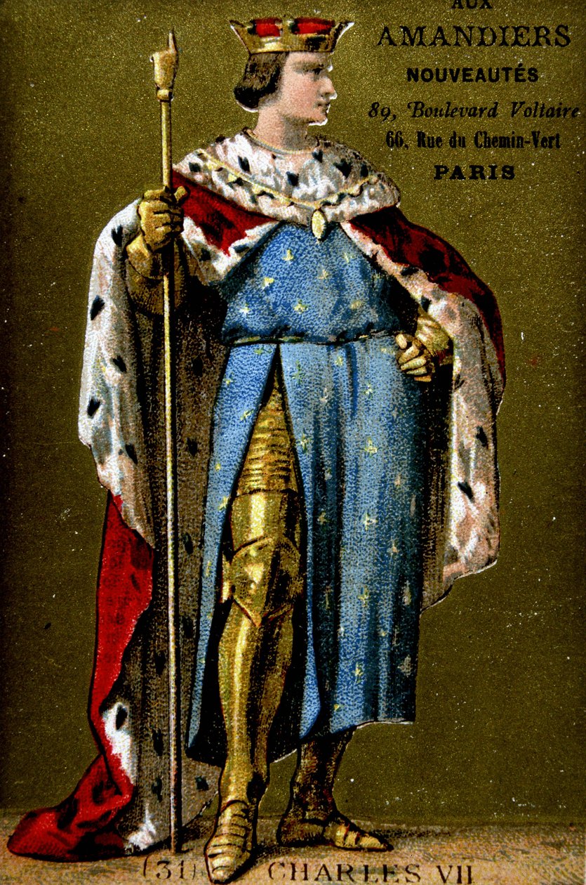 Retrato de Carlos VII (1403-1461). de French School
