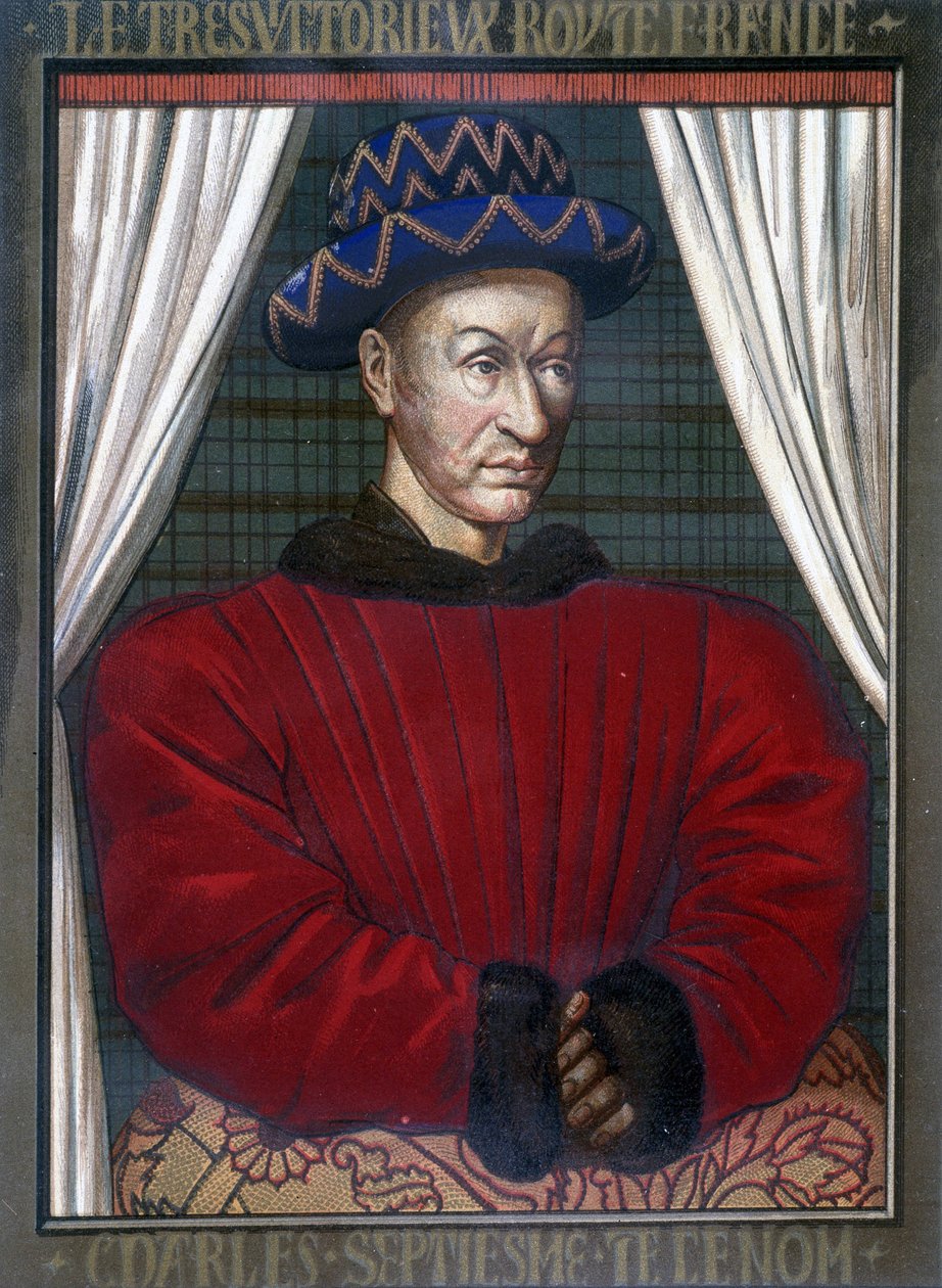 Retrato de Carlos VII (1403 - 1461), Rei de França. de French School