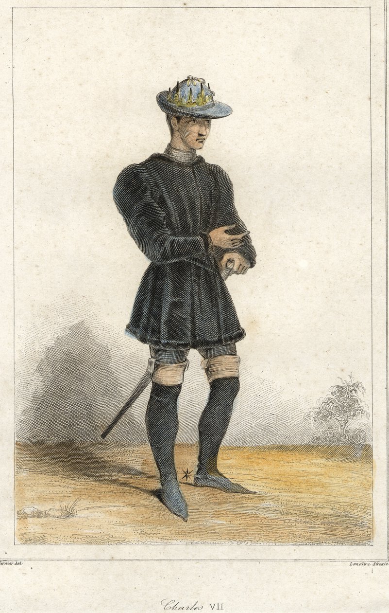 Retrato de Carlos VII (1403 - 1461), Rei de França. de French School