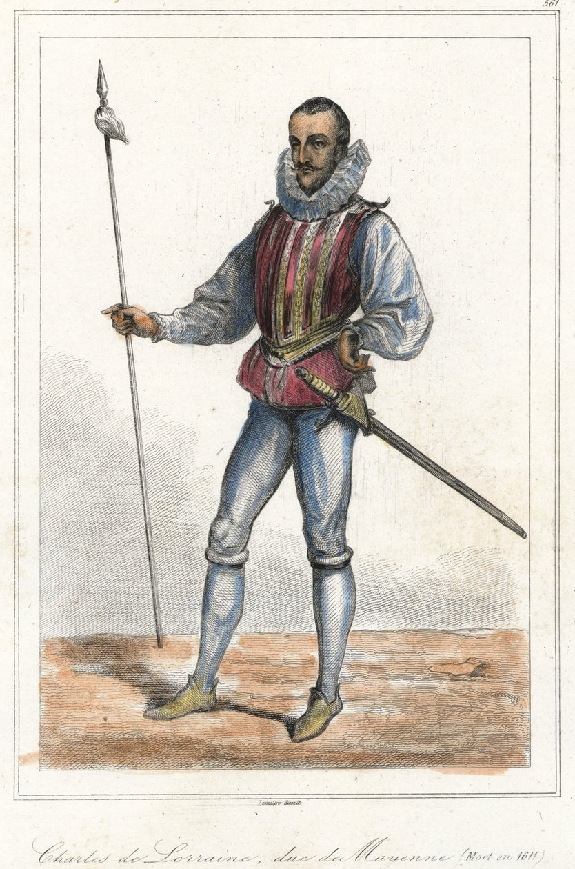 Retrato de Charles de Lorraine, Duque de Mayenne (1554 - 1611), Príncipe francês. Depois de Henri, Duque de Guise, ele foi chefe da Liga (1589). de French School