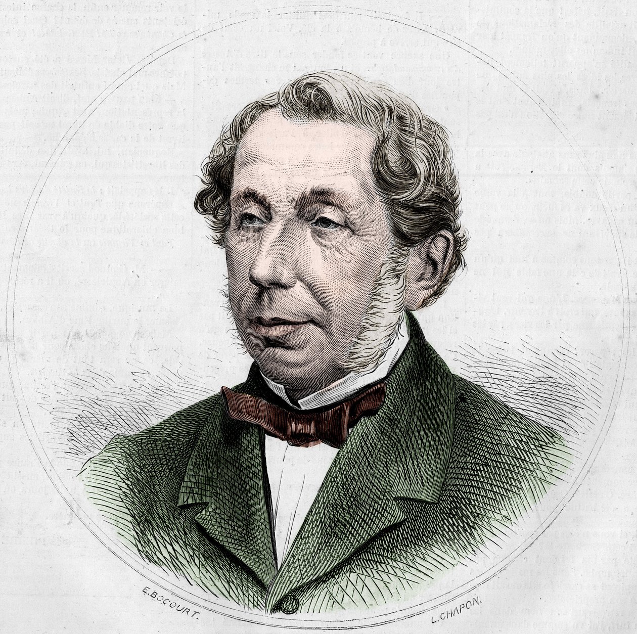 Retrato de Charles de Remusat (1797-1875), Ministro dos Negócios Estrangeiros. Gravura em "Le Monde Illustré" n°748 de 12 de Agosto de 1871. de French School