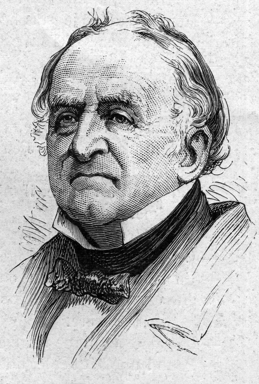 Retrato de Charles de Viel Castel (Viel-Castel) (1800-1887), diplomata e académico francês. Gravura em "Le Monde Illustré" n°883 de 14 de Março de 1874. de French School