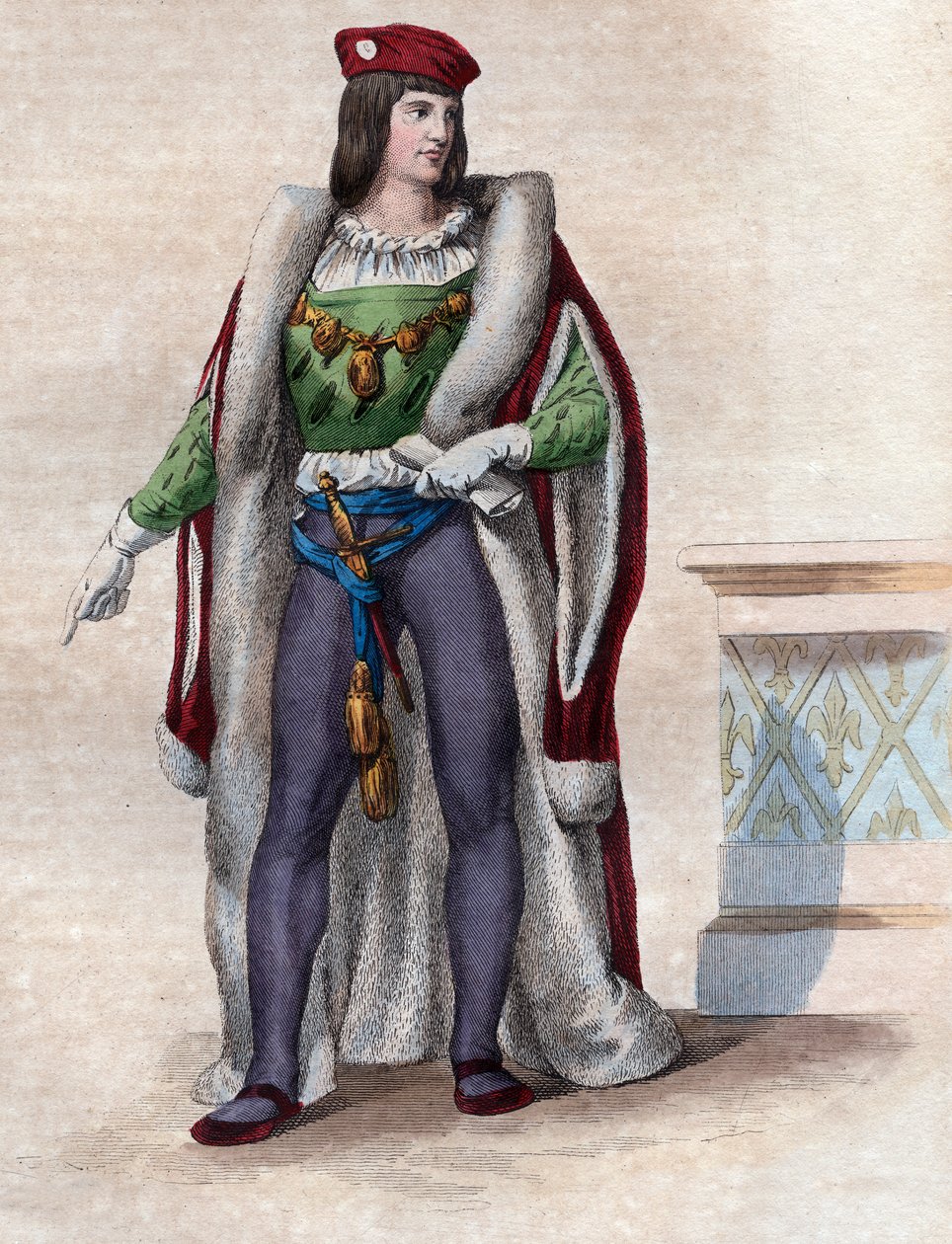 Retrato de Carlos de Valois, duque de Orleans (1394-1465), poeta francês e pai do rei Luís XII da França. de French School