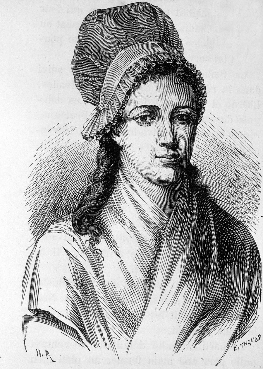Retrato de Charlotte Corday (1768 - 1793) - em “” L&39;Histoire de France ”” de Henri Martin de French School