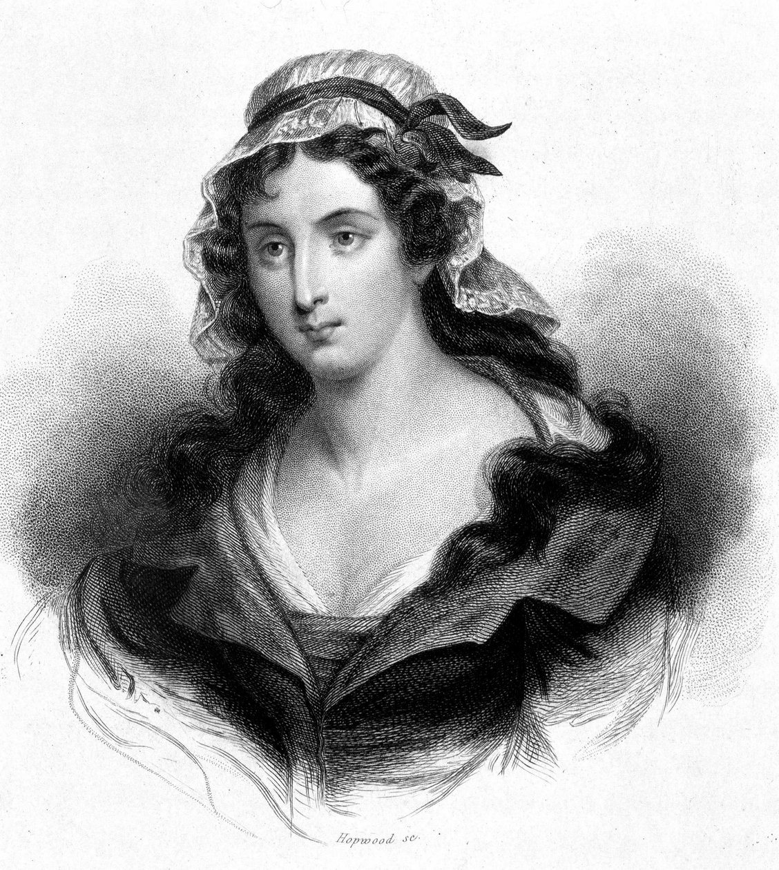 Retrato de Charlotte Corday (1768 - 1793) - em “” Revolution française ”” de Thiers. século 19 de French School
