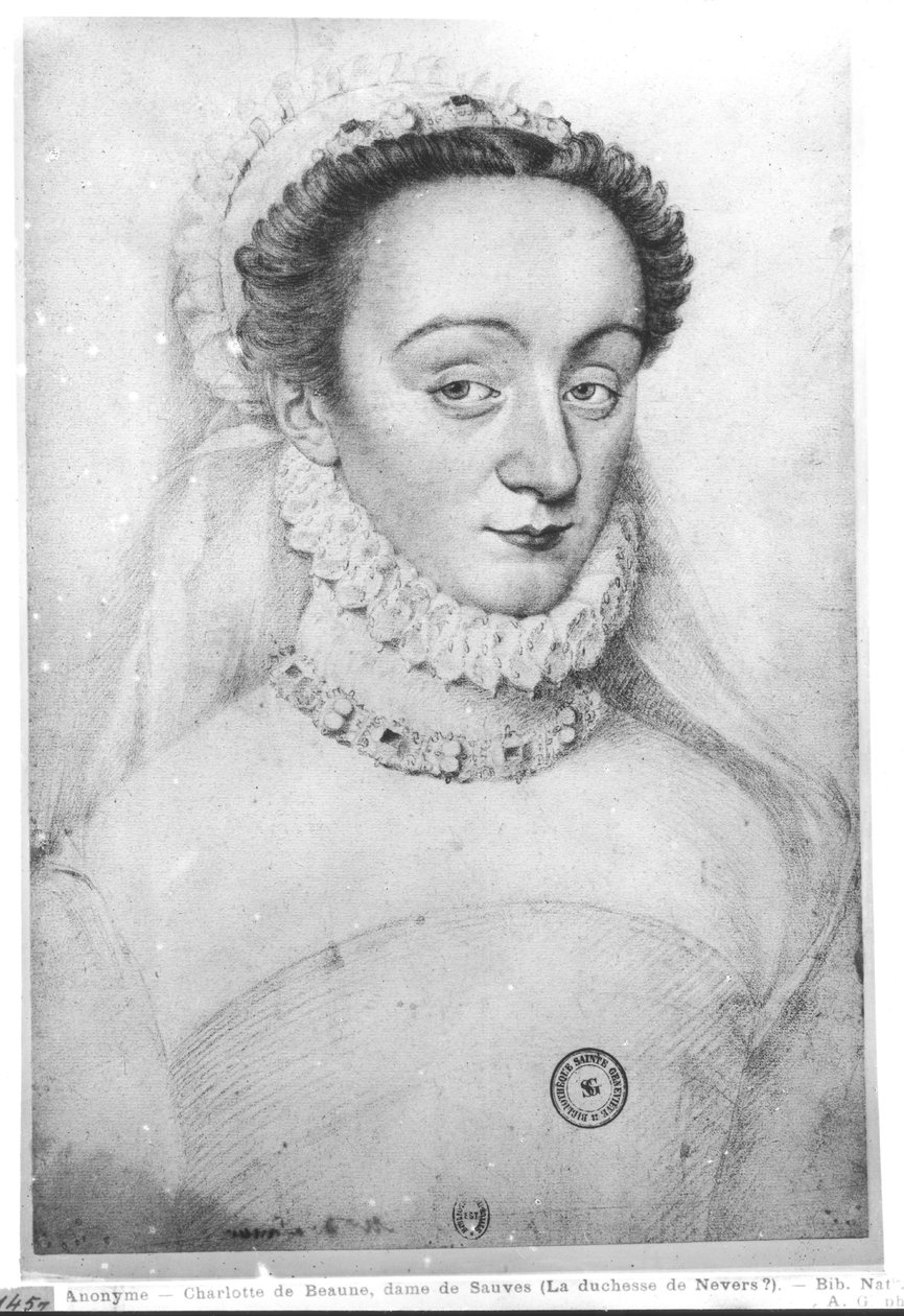 Retrato de Charlotte de Beaune (1551-1617) Senhora de Sauves, do século XVI ao XVII de French School