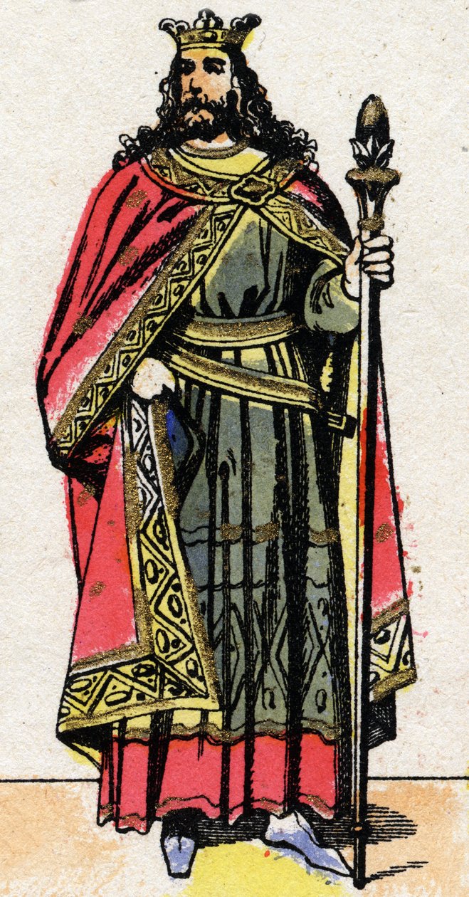 Retrato de Childebert II (v. 570 - 596), Rei da Austrália. de French School