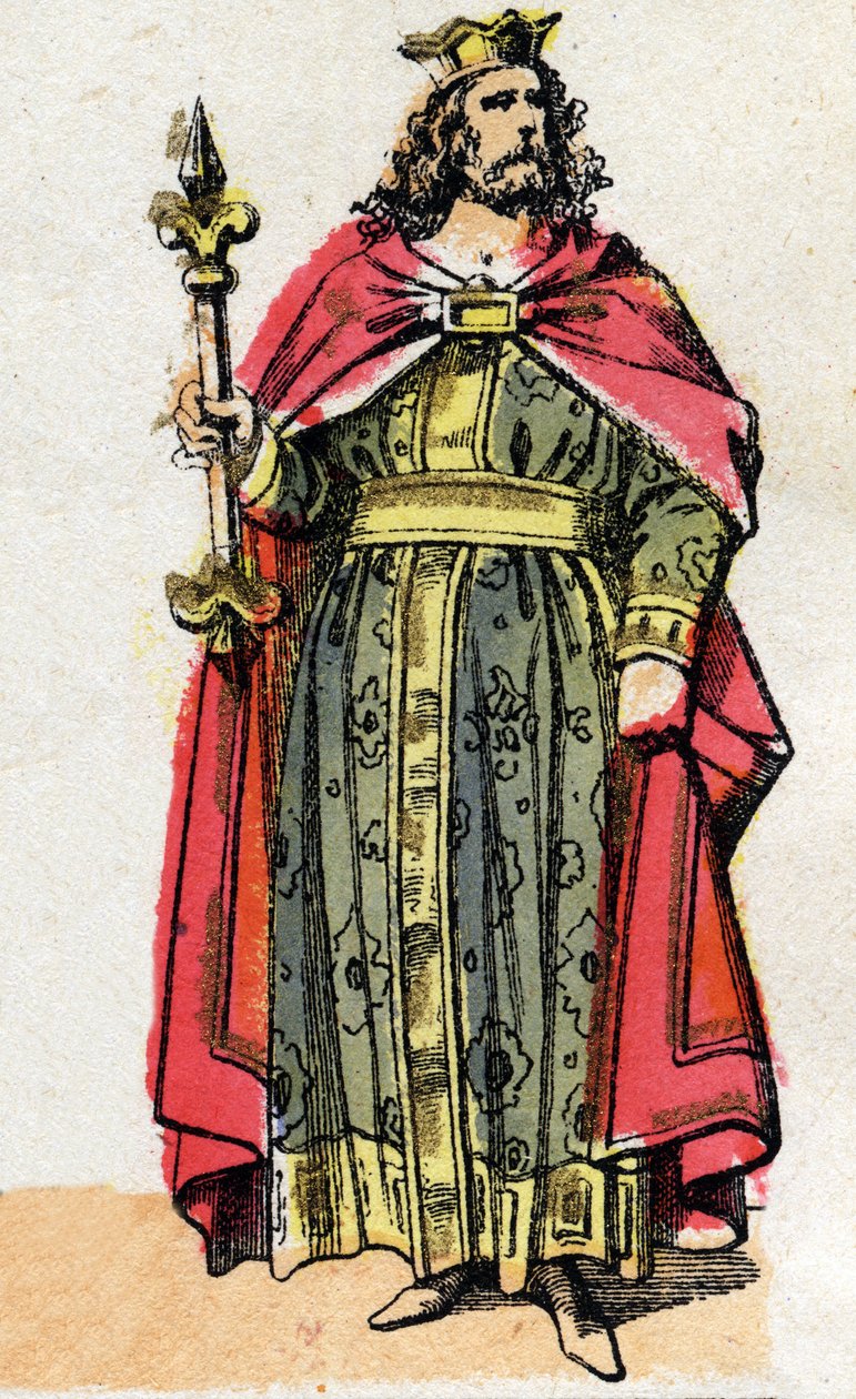Retrato de Childebert I (v. 497 - 558), Rei dos Francos. de French School