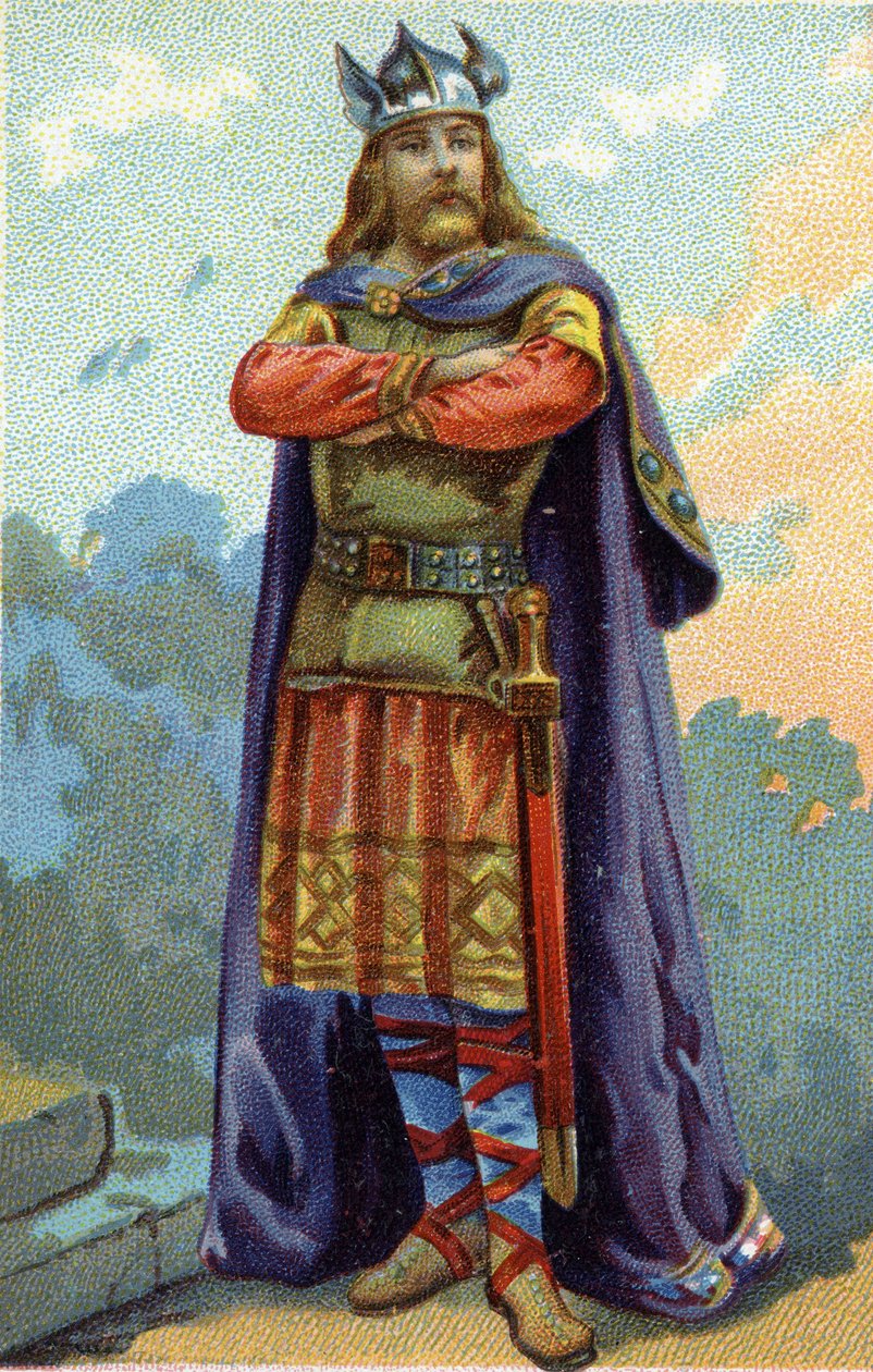 Retrato de Childebert I, Rei dos Francos de 511 a 558. de French School