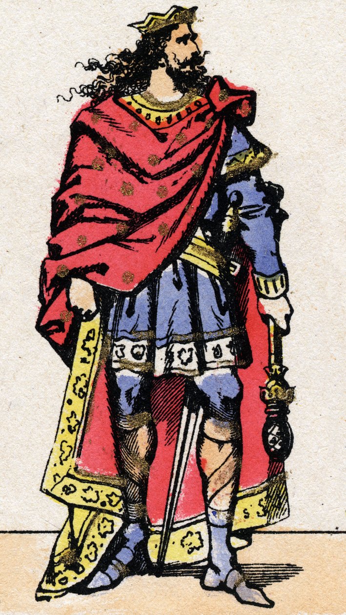 Retrato de Childeric II, Rei dos Francos de 670 a 673. de French School