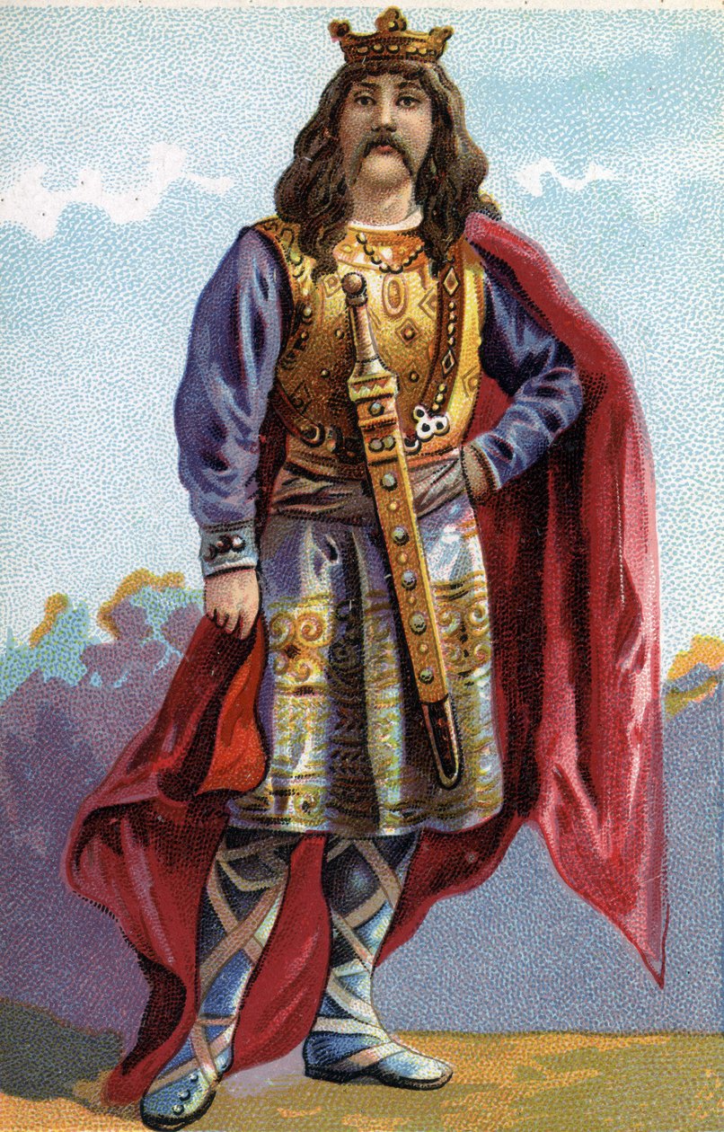 Retrato de Chilperic I, Rei dos Francos de 561 a 584. de French School