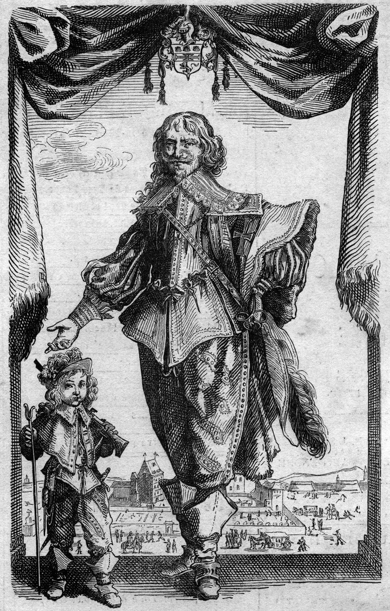 Retrato de Claude Deruet (1588-1660), pintor francês. Gravura do "Histoire de la Engraving" de Georges Duplessis de French School