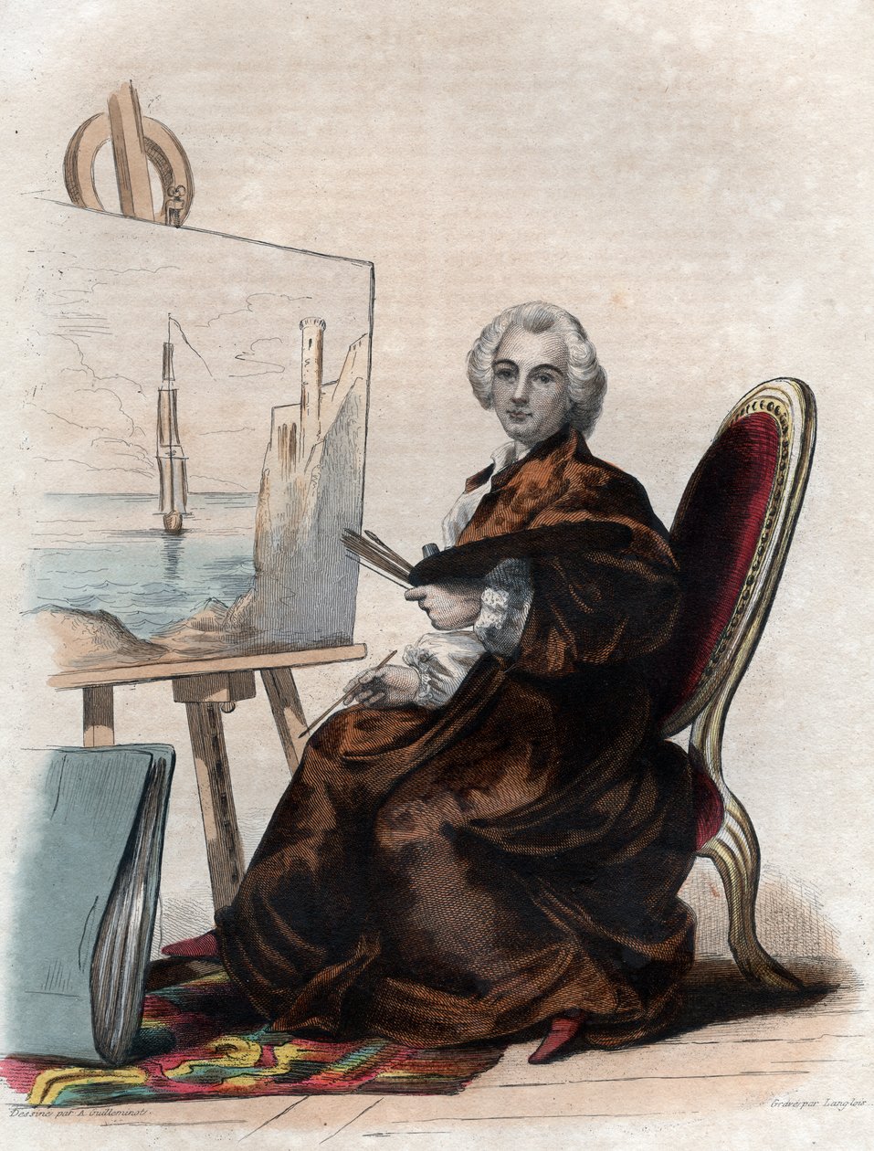 Retrato de Claude Joseph Vernet (1714-1789), pintor francês de French School