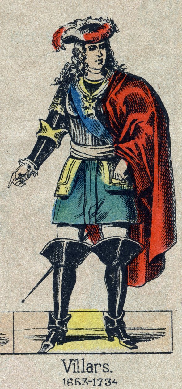 Retrato de Claude Louis Hector de Villars (1653-1734), marechal de França. Imagem de Epinal do final do século XIX. de French School