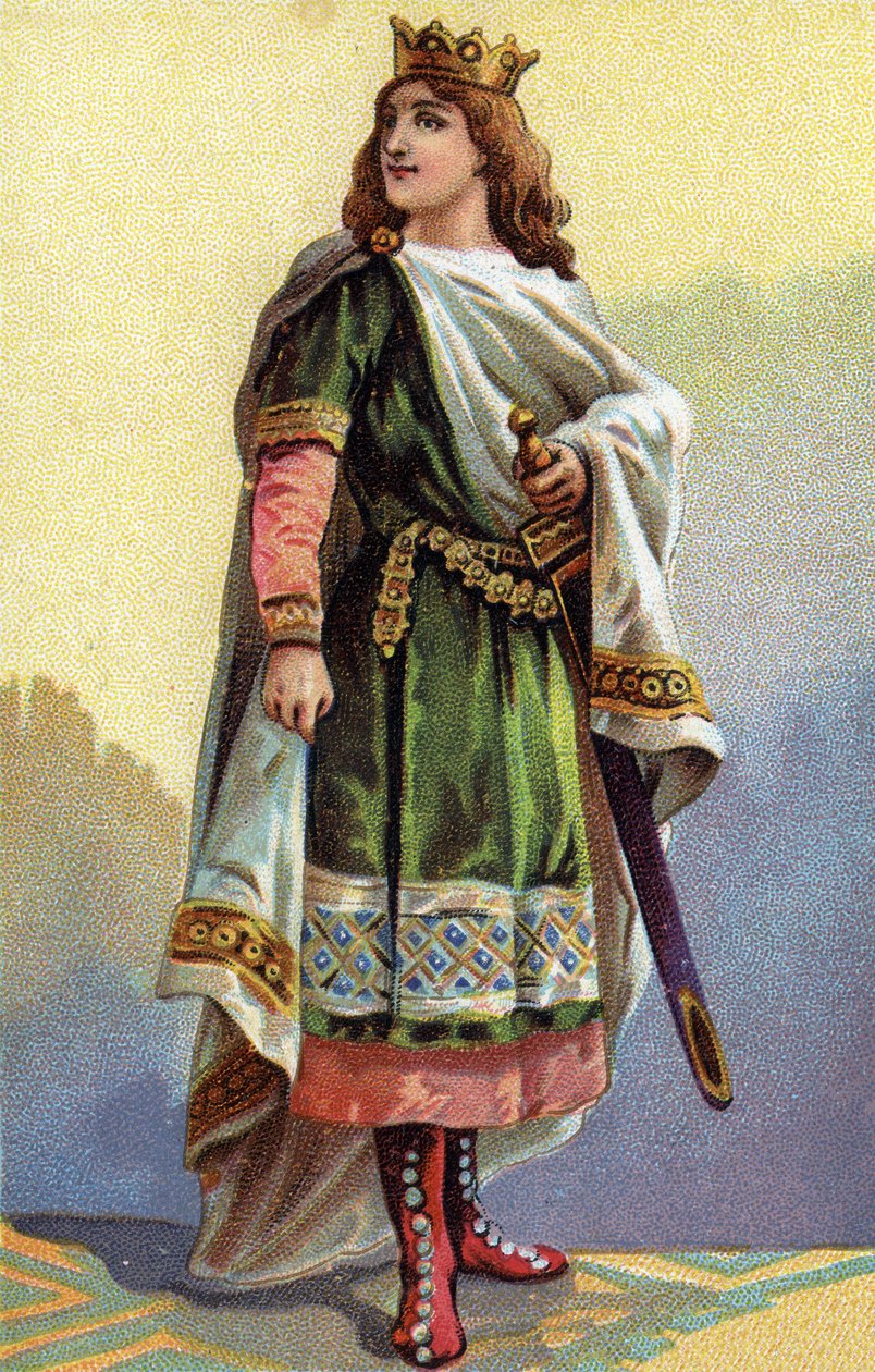 Retrato de Clotaire (Clothaire) III, Rei dos Francos (652-673). de French School