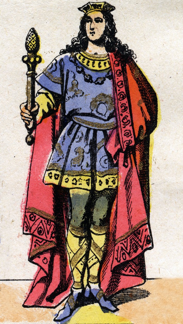 Retrato de Clotaire (Clothaire) III, Rei dos Francos (652-673). de French School