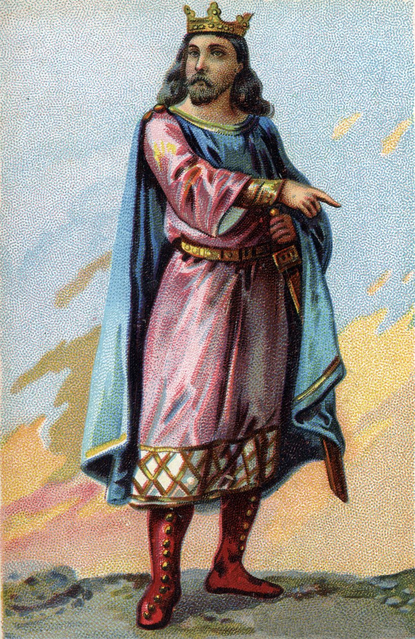 Retrato de Clotaire (Clothaire) II, Rei dos Francos (584-629). de French School