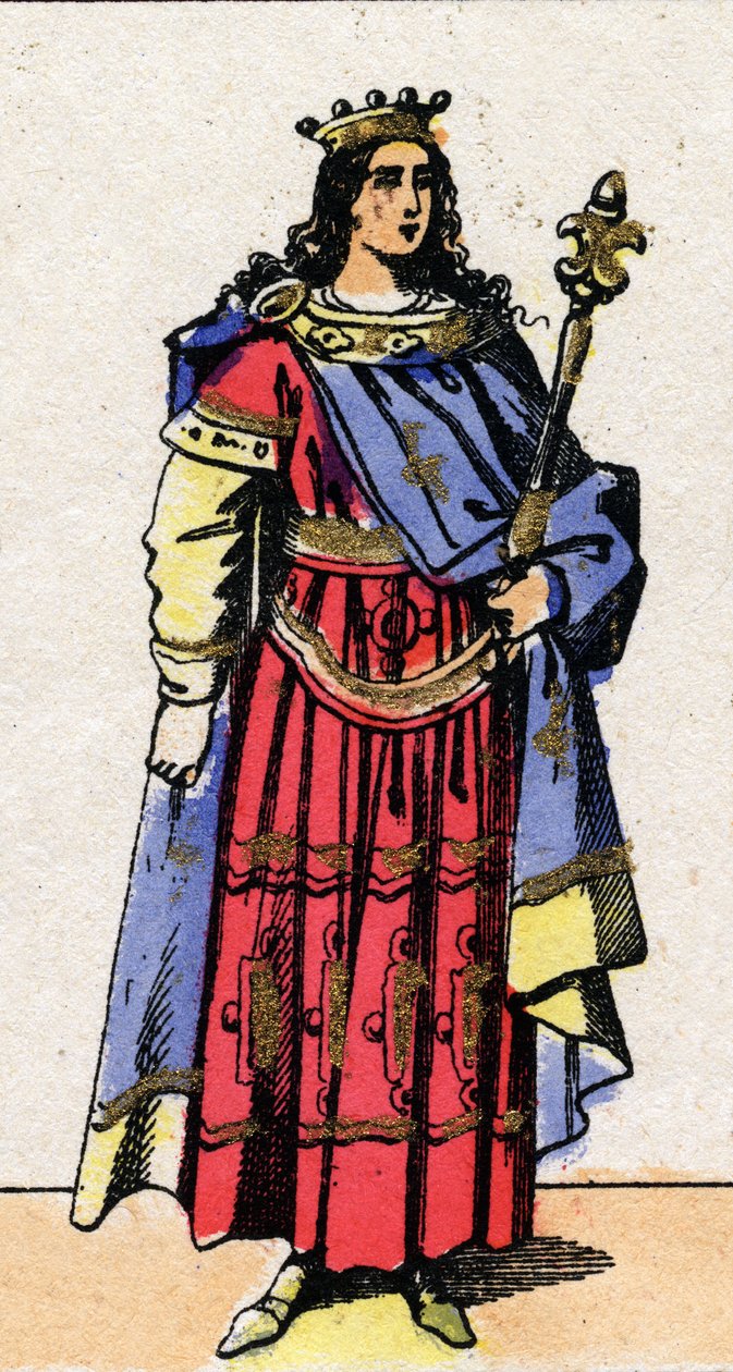 Retrato de Clóvis III, Rei dos Francos de 691 a 695. de French School