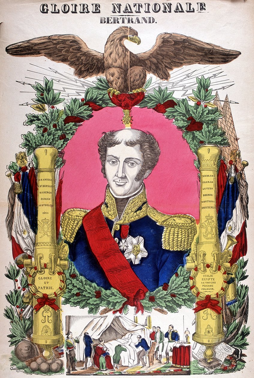 Retrato do Conde Bertrand (1773 - 1844), general francês. Imagem de Epinal de French School