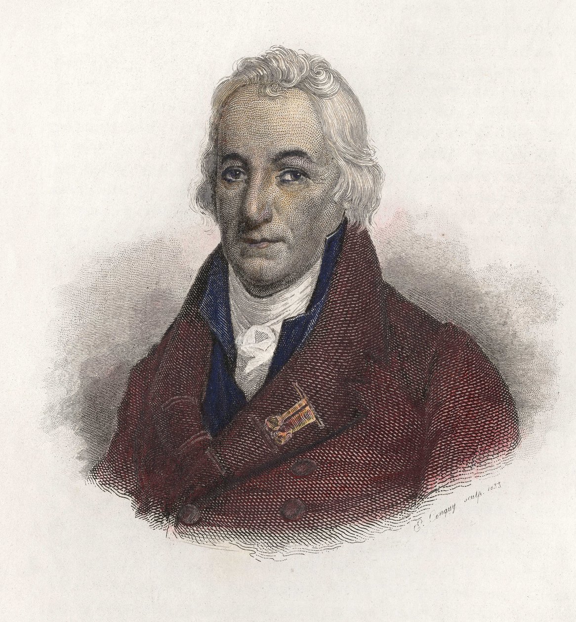 Retrato do Conde Claude Berthollet (1748-1822), químico francês. em "Portraits des Hommes Úteis". de French School