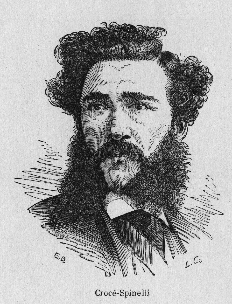 Retrato de Crocé - Spinelli, físico francês - em "Album of Science; Ilustres cientistas; Grandes descobertas" 1896. de French School