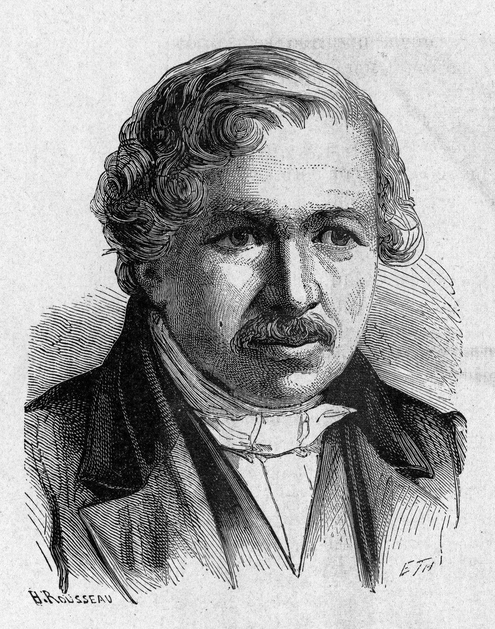 Retrato de Daguerre - no "Álbum da Ciência; cientistas ilustres; Grandes descobertas" 1896. de French School