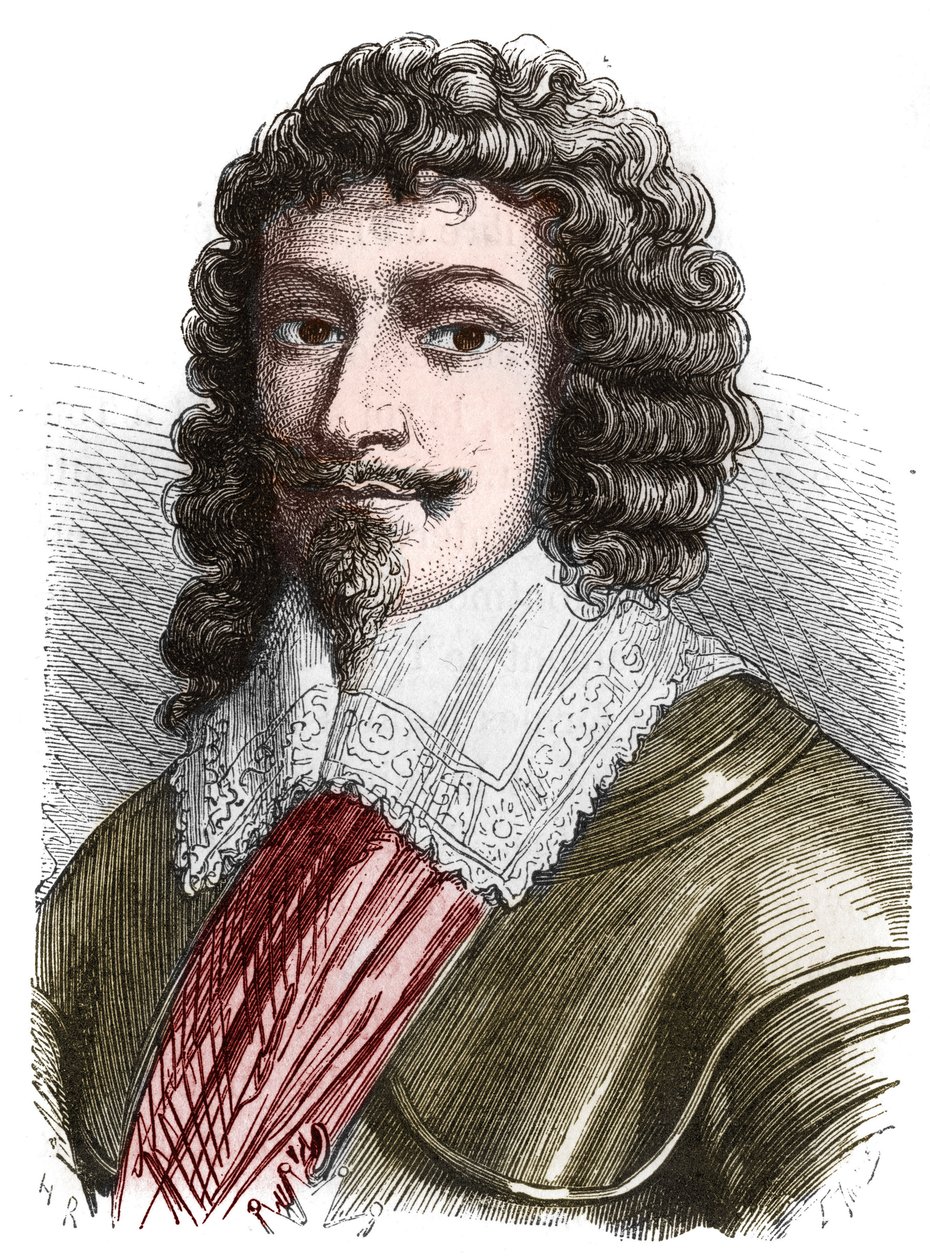 Retrato do Duque Henrique II de Montmorency (Montmorenci) (1595-1632) Gravura do final do século XIX de French School