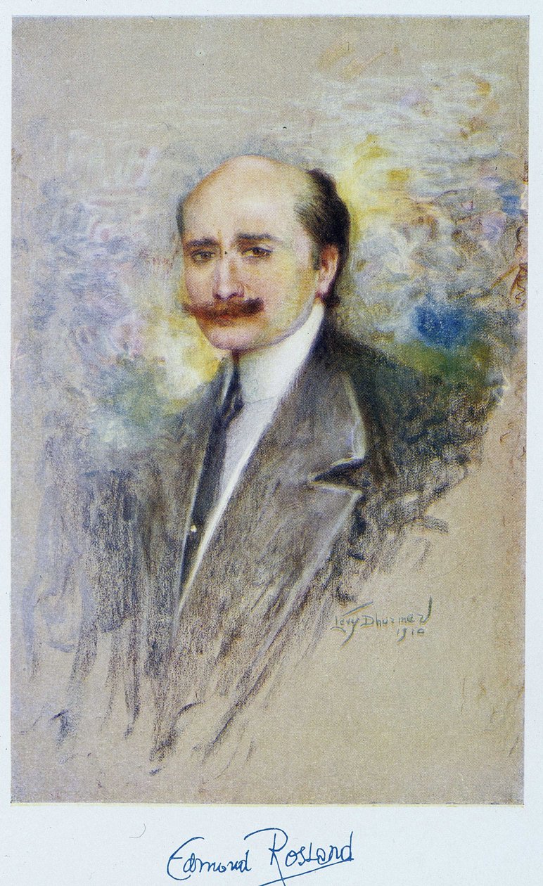 Retrato de Edmond Rostand em 1910 de French School