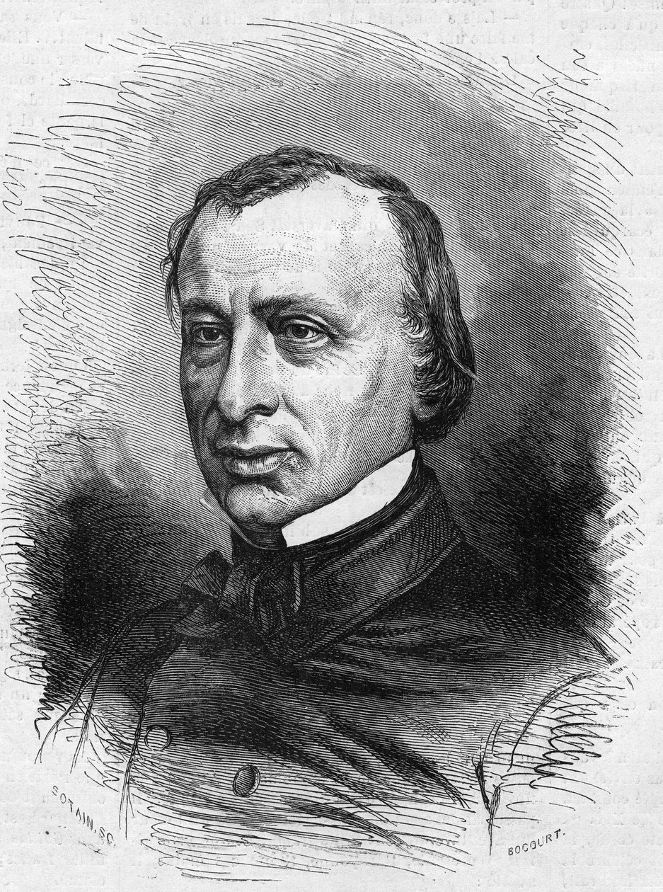 Retrato de Edouard Lefevre de Laboulaye (1811-1883), advogado e político francês. Gravura no "Le Monde Illustré" n°689 de 25 de junho de 1811-1883 de French School