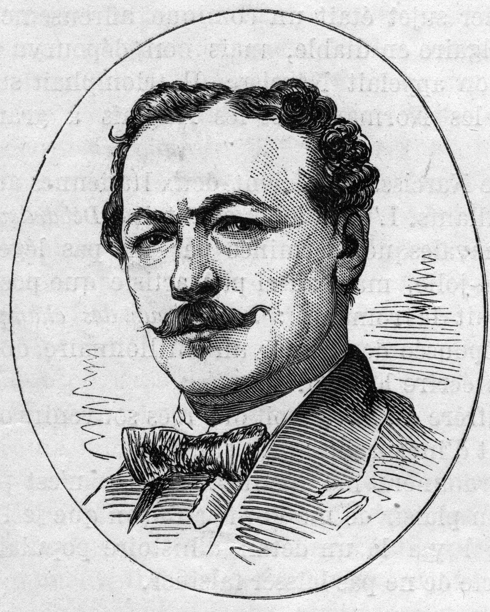 Retrato de Edouard Louis Dubufe (1820-1883), pintor francês. Gravura em "Le Monde Illustré" n°890 de 2 de Maio de 1874. de French School
